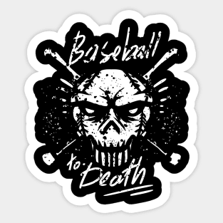 baseball to death funny vintage sports design Sticker